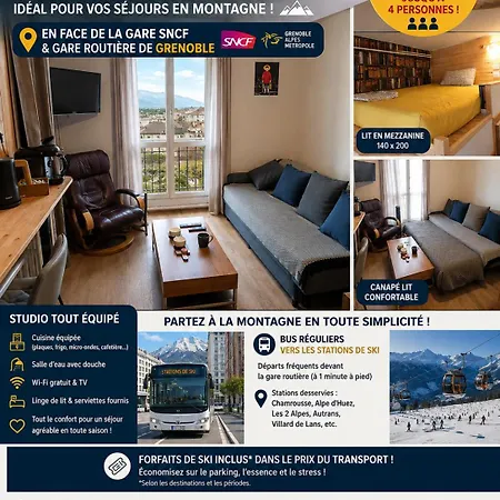 Apartmán Cosy Renove -hyper Centre Grenoble, 1 Min Gare-tram *